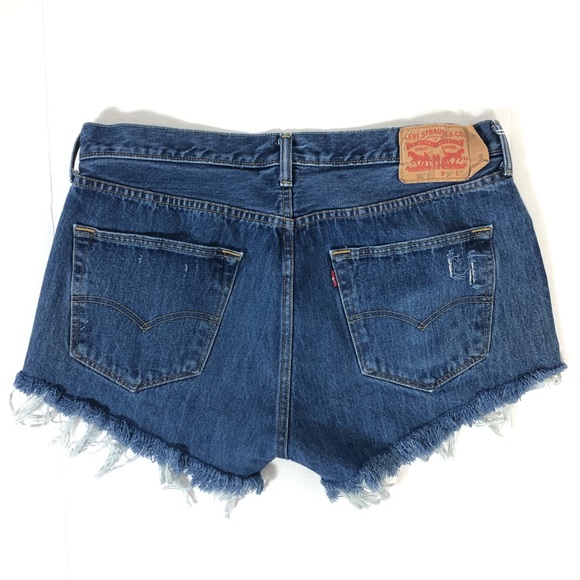 SOLD Levi’s 501 High Rise Cutoff Jean Shorts W36 - Picture 5 of 11